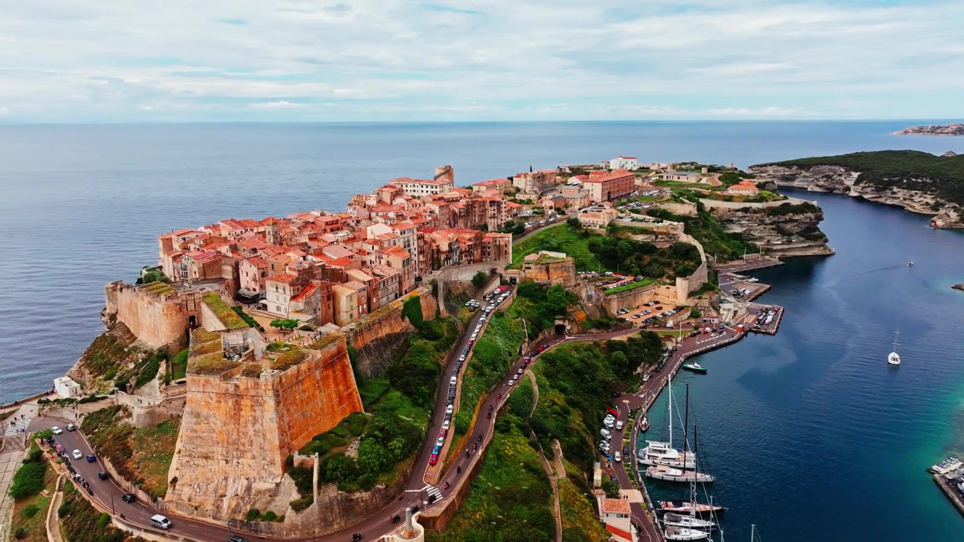 Bonifacio, Corsica - Historic coastal citadel overlooking turquoise Mediterranean waters